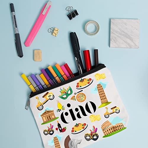 WZJHCL Italy Trip Makeup Pouch - Italian Souvenir Italy Vacation Holiday Cosmetic Kit - Bachelorette Trip Ciao Gift
