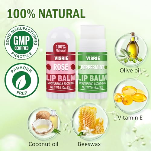 180 Pack Mini Lip Balm Bulk, Natural Lip Balm with Vitamin E & Beeswax, Moisturizing Lip Care for Dry Lips, Perfect for Party Favors, Care Packages & Small Gifts
