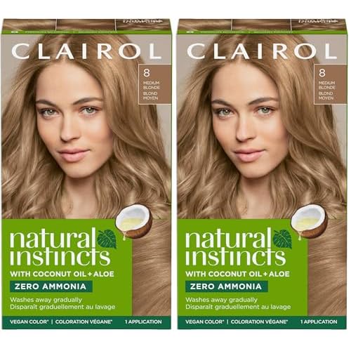 Clairol Natural Instincts Demi-Permanent Hair Dye | Medium Blonde | Shade 8 | Pack of 2