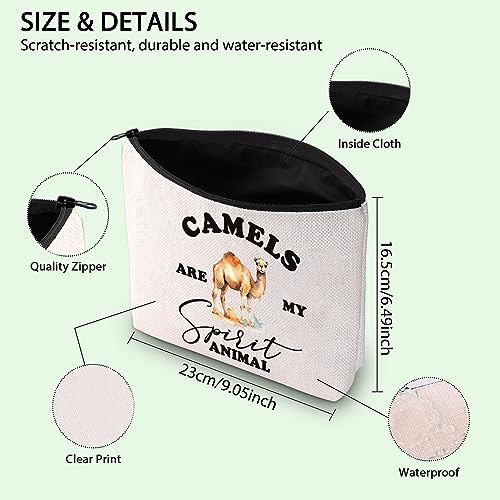 FOTAP Camels Gift Camel Lover Makeup Bag Camels Are My Spirit Animal Zipper Pouch Desert Animal Gift Desert Camels Quote Bag (CAMELS)