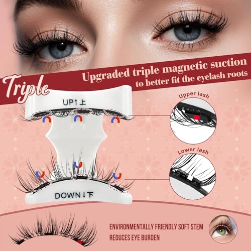 Higu clace Magnetic Eyelashes with Applicator Magnetic Lashes Natural Look Manga Lashes Pesta?as Magn?ticas Easy to Wear and Remove(DJCX-I)