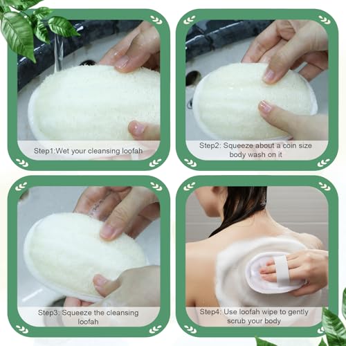 50 Pcs Exfoliating Loofah Pads Bulk, Exfoliating Body Scrubber Natural Luffa Loofah Sponge Pad for Men Women Spa Bath Shower