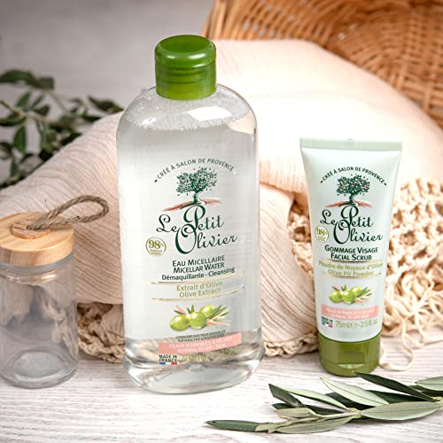 Le Petit Olivier Facial Scrub for Normal to Dry Skin - Made with Olive Pit Powder - Smoothes and Refines Skin - Leaves Complexion Luminous - Sulfate Free - Natural Origin Ingredients - 2.5 oz