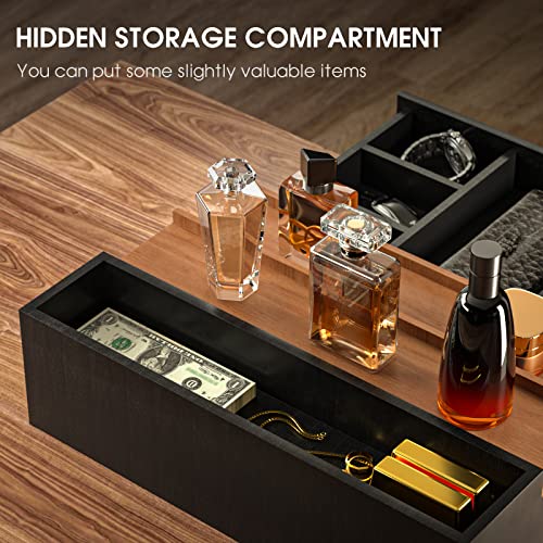 Sephyroth Cologne Organizer for Men 3 Tier of Cologne Display with Drawer Storage Perfume Oragnizer Display,Great Gift for Man(Black Walnut)