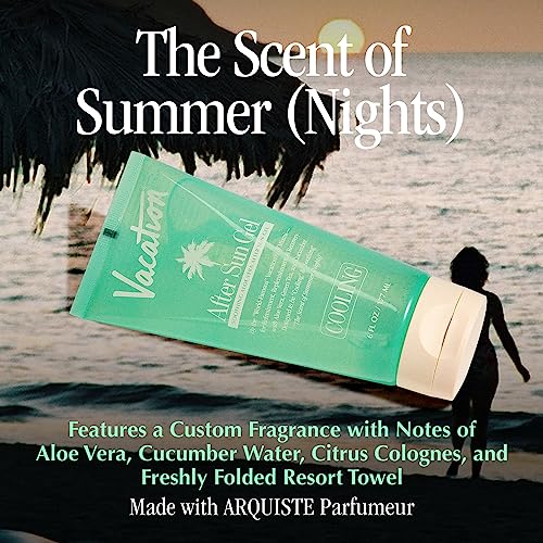 VACATION After Sun Gel & Air Freshener Bundle, Soothing Aloe Vera for Sunburn Relief, Hydrating & Cooling, Non-Sticky Aftersun Care, Alcohol Free, 6 Fl. Oz.