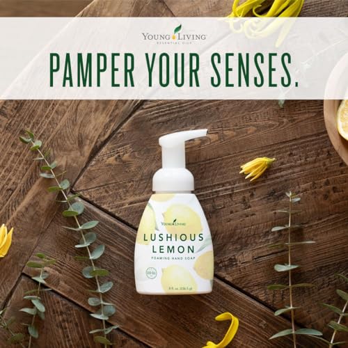 Young Living - Lushious Lemon Foaming Hand Soap 8 fl oz, 3-Pack | Citrusy-Scented Soft Hand Wash | Plant-Based Cleanser with Aloe & Gingko Biloba Moisturizing Formula