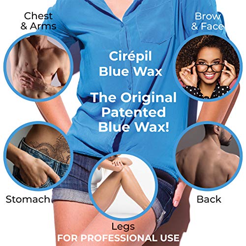 Cirepil - Blue - 800g / 28.22 oz Hard Wax Beads Bag - Face & Body Wax, Unscented & No Strip Needed - Perfect for Sensitive Skin & Brazilian Waxing - Fluid Gel Texture, Easy Hair-Removal