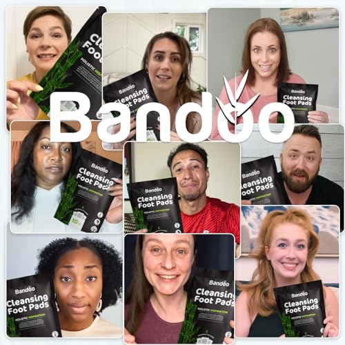 Bandoo Foot Pads ? Premium Natural Bamboo Vinegar & Tourmaline Material, Japanese Foot Care for Men & Women - 30 Count