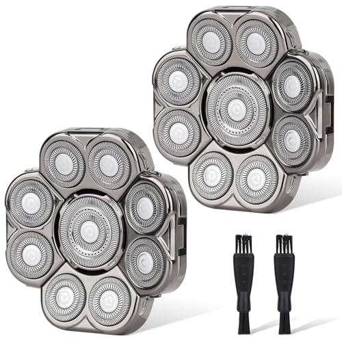 9 Blades Head Shaver Men's Electric 9D Shaver Replacement Heads Universal Replacement Blade Head Electric Razor for Men,2 Pack