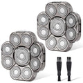 9 Blades Head Shaver Men's Electric 9D Shaver Replacement Heads Universal Replacement Blade Head Electric Razor for Men,2 Pack