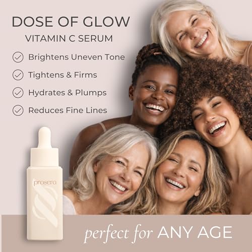 Dose of Glow Vitamin C Serum- Hydrating and Brightening Serum with Peptides, Hyaluronic Acid, Niacinamide and CoQ10. Firms Skin and Reduces Dark Spots and Fine Lines 1 oz (Limited Edition Glow Set)