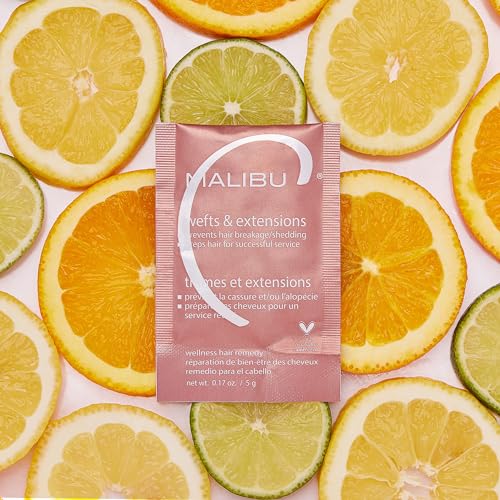 Malibu C Wefts & Extensions Wellness Hair Remedy - Removes Build Up + Prevents Hair Breakage - Prepares Natural Hair for Hair Extension Application
