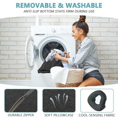 Face Down Massage Pillow, Face Down Pillow for Sleeping with Non-Slip Bottom, Home Head Cushion and Chest Cushion for SPA, Sleep (Gray)