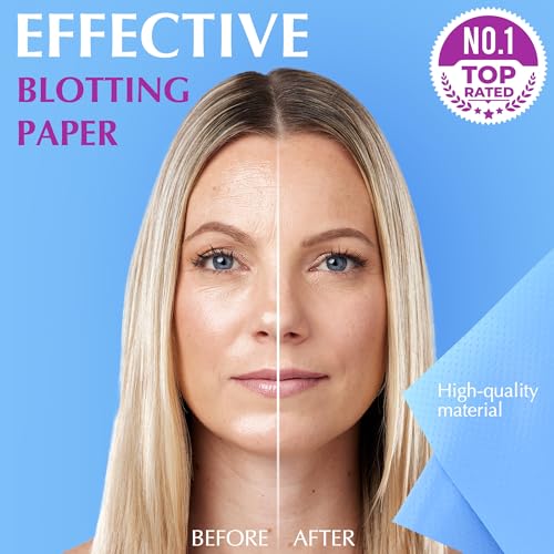 High-Performance Oil Absorbing Sheets for Face - 6 pack (300 sheets) - Makeup Friendly Blotting Papers for Oily Skin - Oil Blotting Sheets for Face