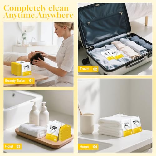 Pack of 50 Makeup Remover Wipes Individually Wrapped,Chamomile Scent,Face Cleansing Wipes Bulk, Travel Towelette Makeup Remover Cloth for Face Cleansing Skin Care Remove Makeup
