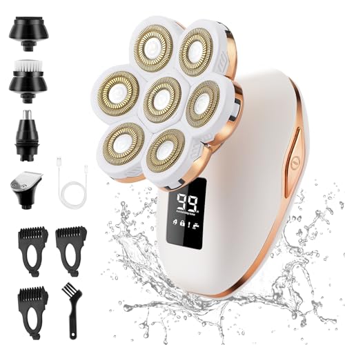 Electric Razors for Women, 7D Electric Shaver for Women, 5 in 1 Lady Shavers, Wet/Dry Bikini Trimmer, Rechargeable Facial Hair Removal, Painless Face Razor for Arms Legs Armpit Pubic Area