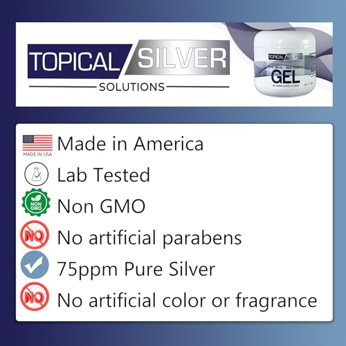 Pure Silver - Skin Restore Gel - 4oz - Unscented - 75ppm (Colloidal Silver Gel)