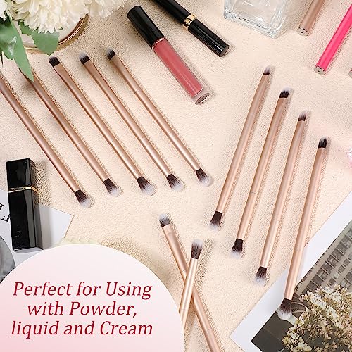 Bokon 50 Pcs Eyeshadow Smudge Brush 2 in 1 £¬ 2 Double Ended Concealer Brush Under Small Soft Firm Pointed Foundation Makeup Applicator for Blending Eye Shadow Liner