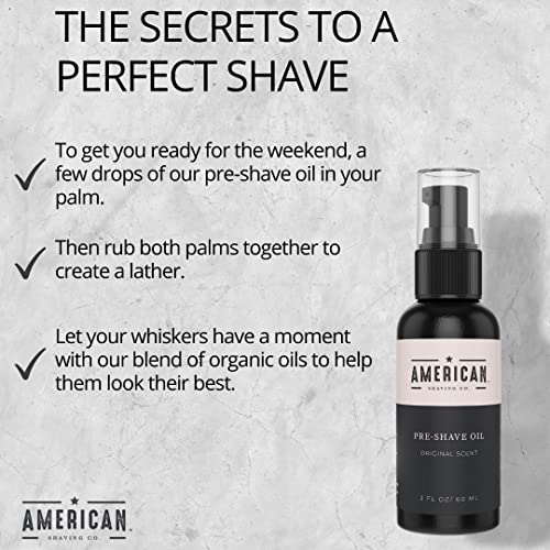 Pre-Shave Oil for Effortless, Smooth & Irritation-free Shave, For Men¡¯s Skin Care Natural Handcrafted Blend Argan & Jojoba Oil, Protects Razor Burn, Premium Pre-Shave Oil by American Shaving Co - 2 Oz