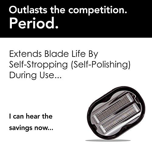 Premium Omnishaver with White Travel Case - The Fastest Way to Shave Head, Legs, Arms, Body | an Alternative to Disposable Shaving Razors Self Cleans & Strops During Use | Bald Head Shaver for Men