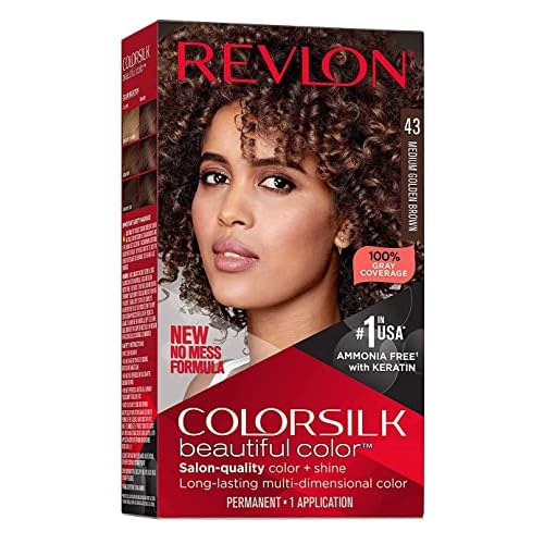 Revlon ColorSilk Hair Color [43] Medium Golden Brown 1 ea (Pack of 6)