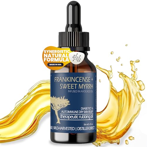 BALM OF GILEAD Neuropathy Frankincense & Sweet Myrrh Therapeutic Rubbing Oil - Instant Diabetic's & Autoimmune Dry Skin Relief & Repair, 2 fl oz