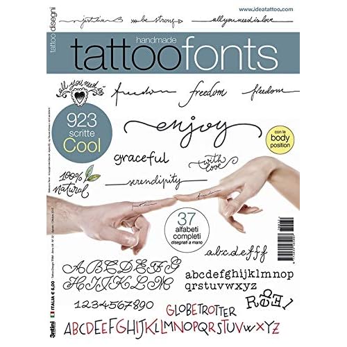 Tattoo Fonts - Lettering Scripts Tattoo Flash Design Book 64-Pages