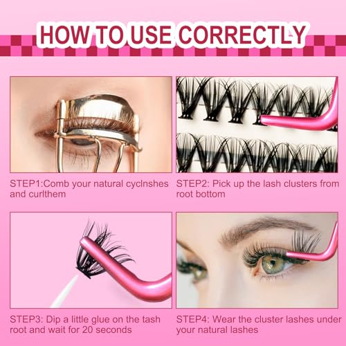 Lash Clusters DlY Eyelash Extensions 40D 0.07 D Curl 14-18mm Eyelash Clusters Mixed Tray Cluster Eyelash Extensions Natural individual Lashes (40D-0.07D-14-18mm)