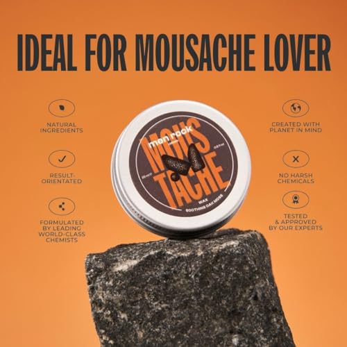 Moustache Soothing Wax - Oak Moss by Men Rock for Men - 0.8 oz Wax