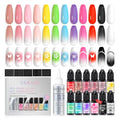 SAVILAND All-in-1 Airbrush Gel Nail Polish Kit: Dilution-Free Airbrush Paint for Nails Non-Acetone 12 Colors Airbrush Gel Polish with Airbrush Cleaner Stencils French Ombre Blush Nail Art Beauty