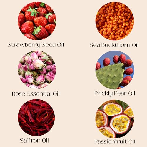 Rose & Saffron Face Oil - Hydrating and Brightening Facial Oil for Radiant, Even-Looking Skin - Lightweight Moisture and Soothing Care for Soft, Smooth Skin - with Argan, Almond, Marula & Baobab Oils
