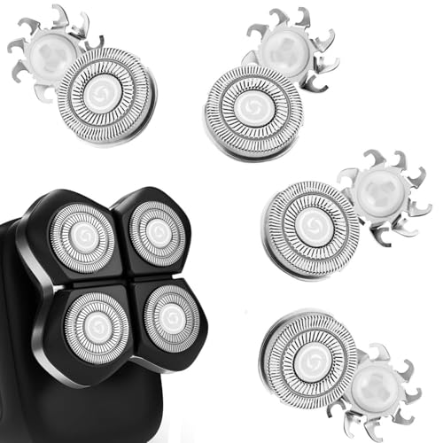 4PCS Double Ring Replacement Blades Compatible with FREEBIRD Flexseries Pro Head Shaver