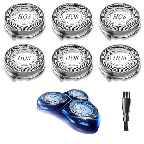 HQ8 Replacement Heads for Philips Norelco Aquatec Shavers PT720 PT730 AT810 AT815 AT830 AT880,HQ8 Blades,6pcs.