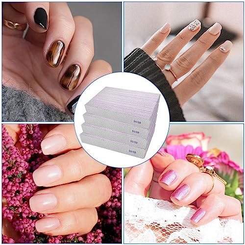 80/80 Grit Nail Files (100 Pcs), Coarse Emery Boards for Acrylic Nails and Gel Nails, Nail File Double Sided 80 Grits Emory Professional Nail Filers Pack