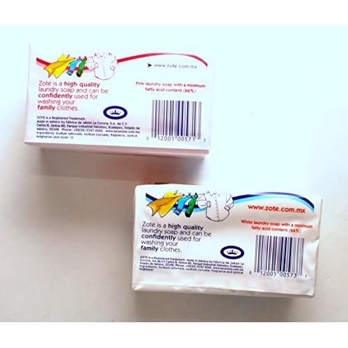 Zote Laundry Bar Soap Variety Pack - White and Pink - 2 Bars
