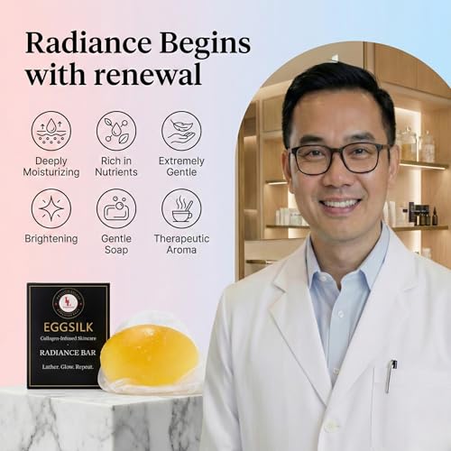 L & L Supplement EggSilk Egg Soap Radiance Bar with Yolk Extract | For Smooth, Glowing Skin | Gentle for Face & Body, All Skin Types | Sulfate-Free, Cruelty-Free, Clean Beauty | 80g