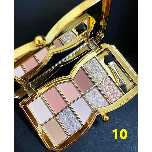 Glitter Eyeshadow Palette, 10 Colors Sparkle Shimmer & Matte Eye Shadow Highly Pigmented Waterproof Long Lasting Makeup Set (Color 10)