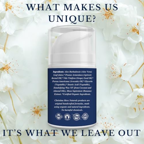 Christina Moss Naturals Original Moisturizer, Natural and Organic Ingredients, Gentle, No Toxic Chemicals