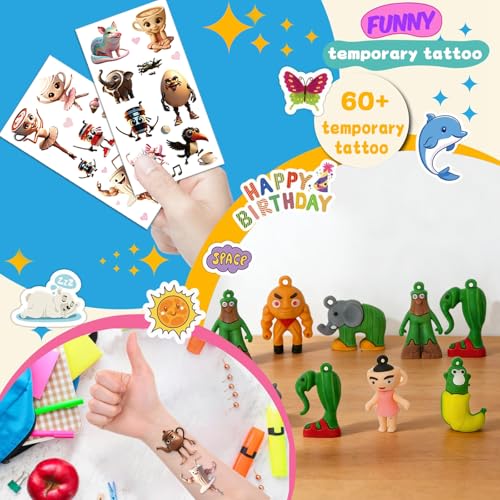 84Pcs Italian Brainrot Party Favors with Brainrot Action Figure & Brainrot Meme Temporary Tattoo, Decorations Gifts for Fans Office Home Desktop Decor