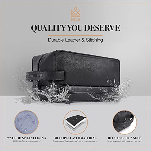 Mens Leather Toiletry Bag ? Travel Dopp Kit, Shaving Bag, Grooming & Hygiene Organizer, Leather Toiletry Bag for Men, Gift for Him