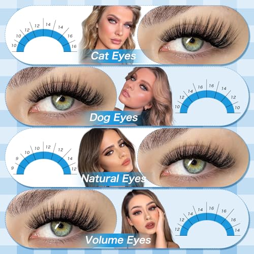 Lash Extension Kit 280Pcs Lash Clusters 40D+50D Eyelash Clusters Kit Individual Lashes With Lash Bond and Seal Tweezers For DIY Lashes (40D+50D,9-16mm)