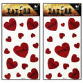 Tattoos 2 Sheets Beautiful Love Heart Red Valentine Romantic Temporary Tattoo Body Fake Sticker Hand Arm Neck Wrist Art Sticker Party Fashion Fantasy Tattoos for Men Women