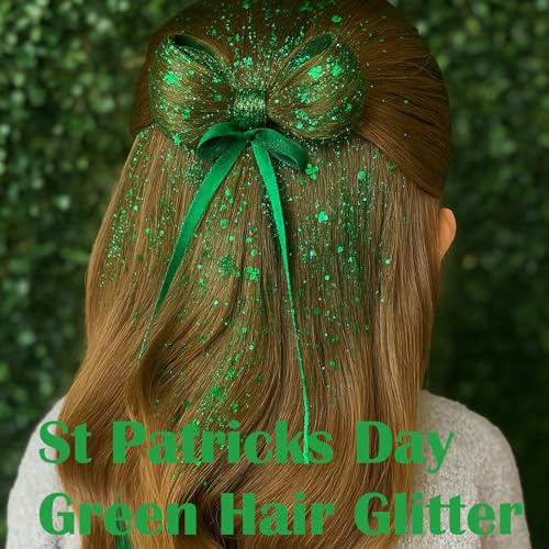 Green Face Glitter Gel,St Patricks Day Body Hair Glitter,Self-Adhesive Holographic Chunky Green Glitter, St Patricks Day Accessories for Women,Kids Rave Festival Carnival Makeup,40g/1.41 oz