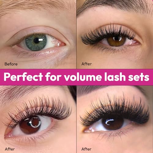 Eyesy Lash 1200 Easy Promade Fans - 5D 0.07 Curl CC Mixed Lengths 8-16mm - Ultra Speed 40 Lines Eyelash Trays Volume Premade Lash Fans Handmade Pre Made Eyelash Extensions Fluffy Soft Pointy Base
