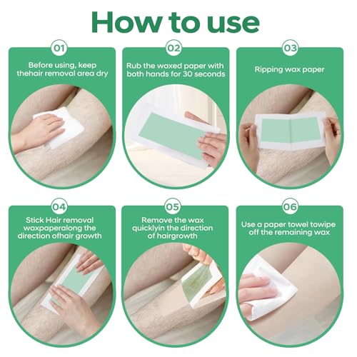 Wax Strips Body for Hair Removal ? No Heat Body Waxing Strips for Legs, Arms, Underarms & Bikini Line | Large Wax Strips Body, Cut to Size | At-Home Waxing Solution | 18 Count & 5Calming Oil Wipes
