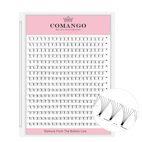 CoMango Premade Lash Extensions - 320 Fans, Short Stem, Volume Lash Fans (320Fans-6D-0.07-D-11mm)