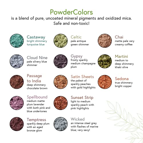 Honeybee Gardens PowderColors, Clean Mineral Eye Shadow in Chai, Matte Pale Creamy Brown, Versatile, Portable, & Skin-Friendly, 2g
