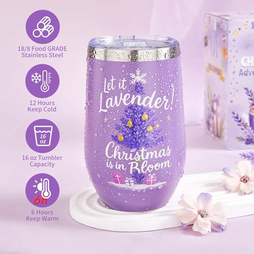 Advent Calendar 2026 Adult Women -24 Days of Christmas Advent Calendar for Mom, Wife, Girlfriend, Sister, Her - Lavender Spa Gifts Basket Set Includes Coffee Mugs, Scented Candle, Bath Salt, Soap