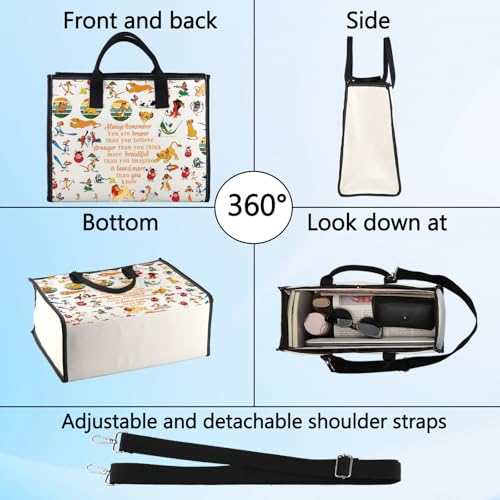 LEVLO Lion Cosmetic Make Up Bag Cartoon Lion Fans Gift You Are Braver Stronger Smarter Than You Think Cartoon Animal Zipper Pouch Bag