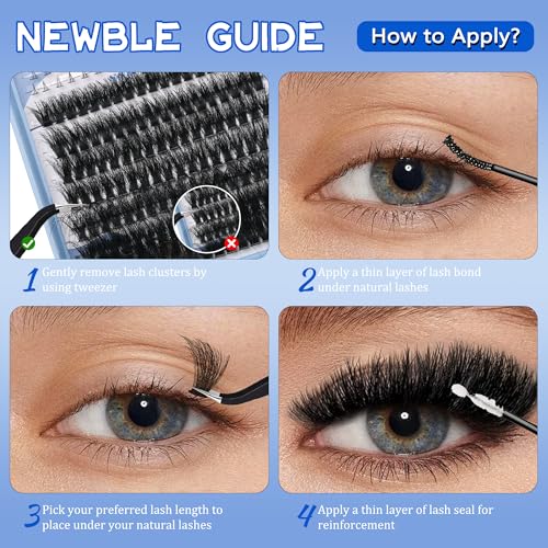 Lash Clusters Kit 316pcs Lash Extension Kit 80D+100D Lash Clusters with Bottom Lashes 14-22mm Thick Volume Individual Lashes DIY Lash Extension Kit by Anforlin